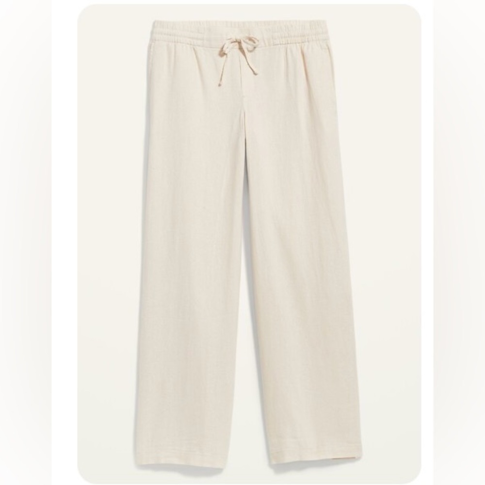 Old Navy Mid Rise Linen-Blend Pants